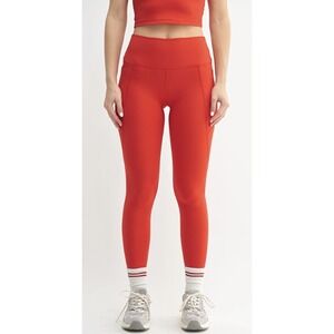 MONO B Venice Cloud Leggings XS‎ Red Coral Light Sculpt High Waisted